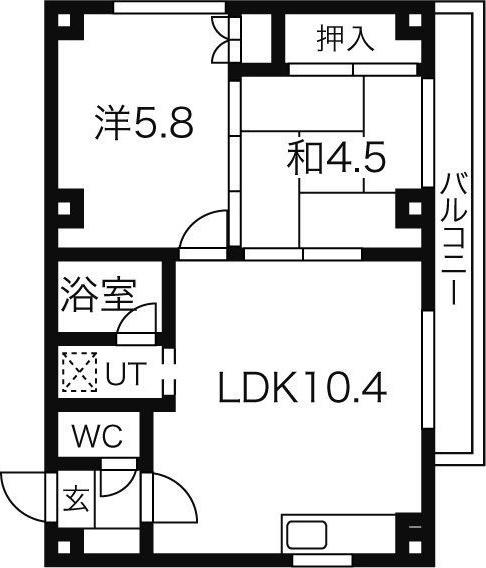 エスポワールハイム(2LDK/2階)の間取り写真