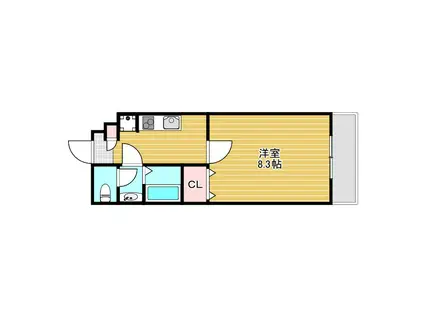 カレン石橋(1K/2階)の間取り写真