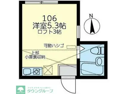 ユナイト大口フロレンシア(ワンルーム/1階)の間取り写真