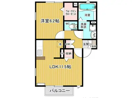 リジュールSAKURA(1LDK/1階)の間取り写真