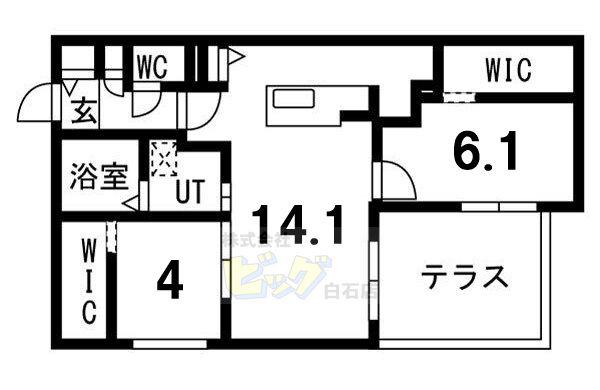 ALPHA GARDEN 豊平(2LDK/1階)の間取り写真