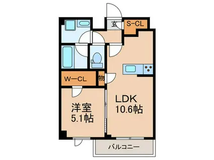 オルサス新江古田(1LDK/1階)の間取り写真