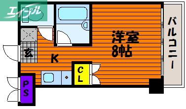 ファイブ南方(1K/2階)の間取り写真