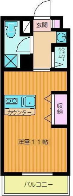 行徳マンション(1K/3階)の間取り写真