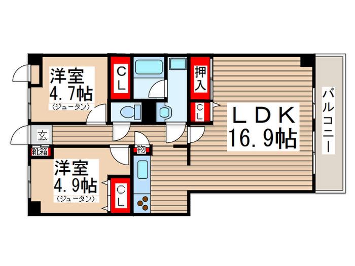 ライオンズマンション船橋第6 305(2LDK/3階)の間取り写真
