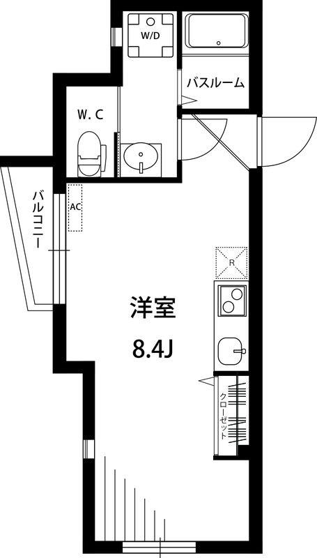 ヒルトップスクエア(ワンルーム/4階)の間取り写真