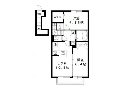 スマートエメロード(2LDK/2階)の間取り写真