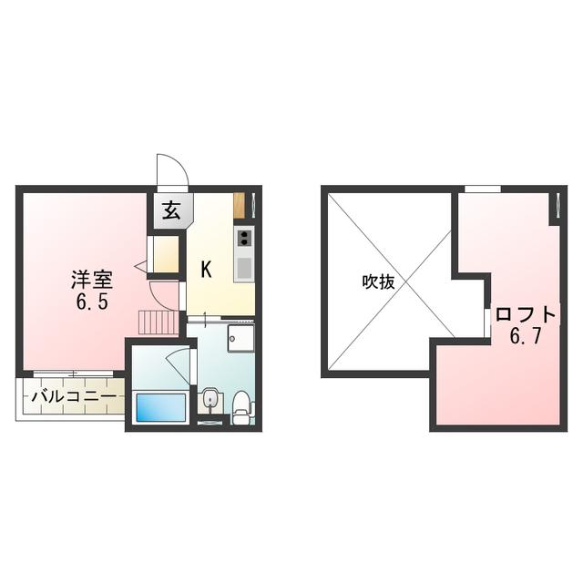 4℃林寺(1K/1階)の間取り写真