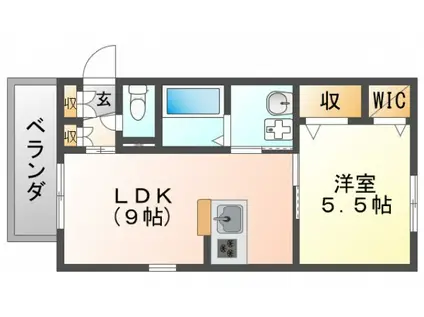 ヘーベルメゾン津雲台(1LDK/3階)の間取り写真