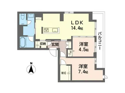 ソラーナ(2LDK/2階)の間取り写真