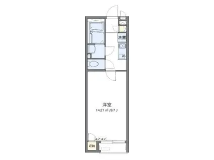 レオネクストソレーユ三木(1K/1階)の間取り写真