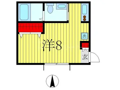 エスポワール(ワンルーム/1階)の間取り写真