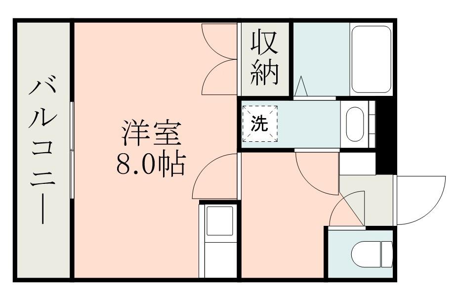 セレブ城西(1K/5階)の間取り写真