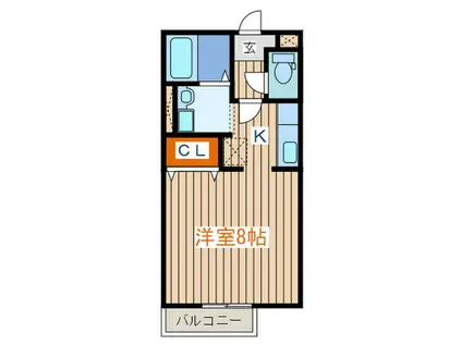 ルースト・256(1K/2階)の間取り写真