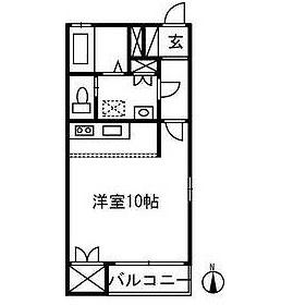 シンフォニー(ワンルーム/1階)の間取り写真