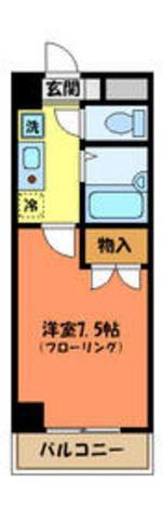 CROSSCOURT(1K/3階)の間取り写真