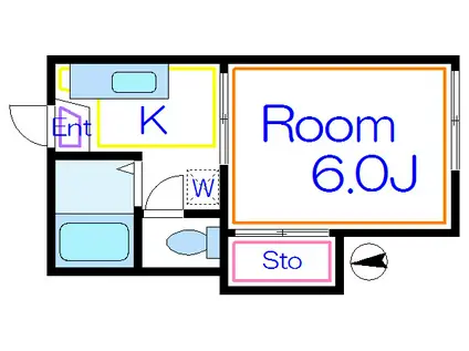 メゾンド・カトー(1K/2階)の間取り写真