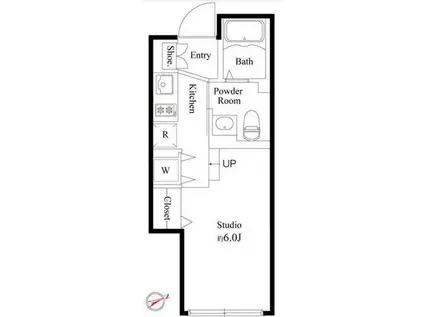 LA PERLA OGIKUBO(ワンルーム/1階)の間取り写真