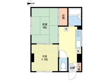 スリーSK大内(2K/1階)の間取り写真