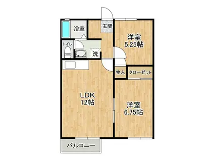 ランドスケープDEFG(2LDK/1階)の間取り写真