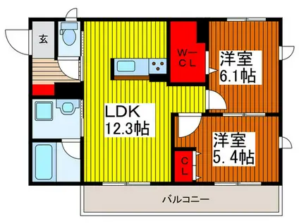 SHAMAISON R(2LDK/1階)の間取り写真