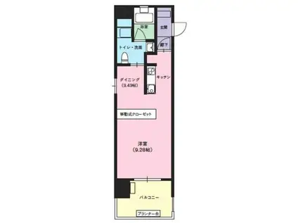 DER STRADA.Y2 ふじみ(1DK/10階)の間取り写真