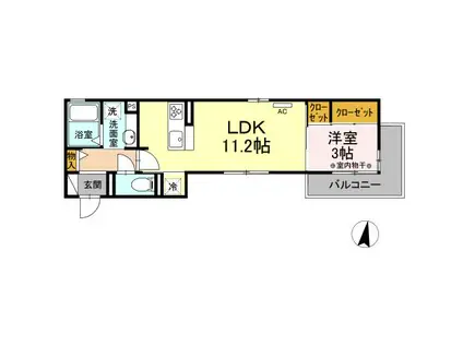 PERIDOT(1LDK/2階)の間取り写真