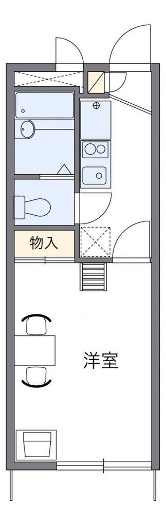レオパレスアプリーレ(1K/1階)の間取り写真