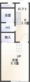 ピオニエ川名(1K/2階)の間取り写真