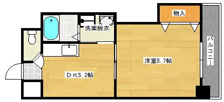 メイプル吉島(1DK/4階)の間取り写真