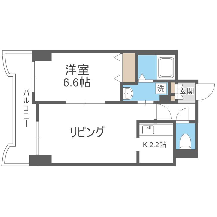 ティアラ月寒中央(1LDK/10階)の間取り写真