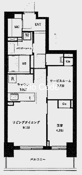 アーバンパーク谷在家(1SLDK/8階)の間取り写真