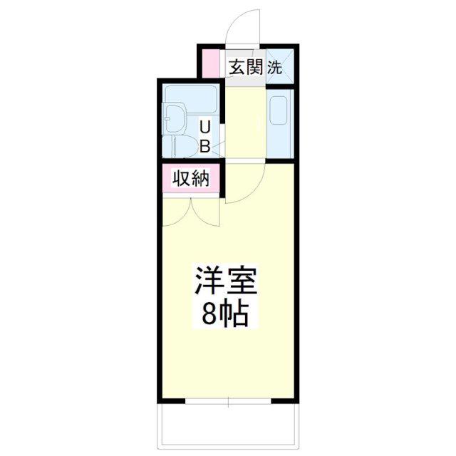 中沢CHG(1K/4階)の間取り写真