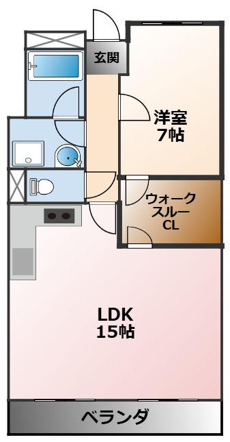 アプリーレ武庫川(1LDK/4階)の間取り写真