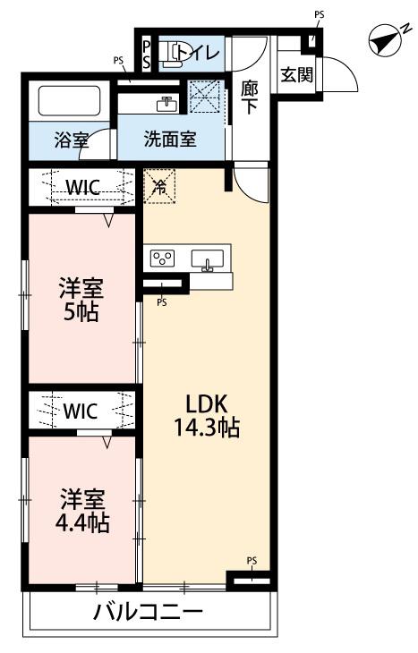 SONORE(2LDK/2階)の間取り写真
