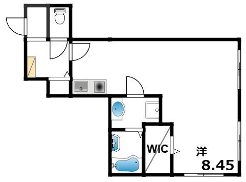 イルマーレ壱番館(1K/2階)の間取り写真