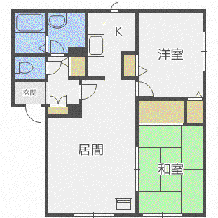 ハイツグレース(2LDK/1階)の間取り写真
