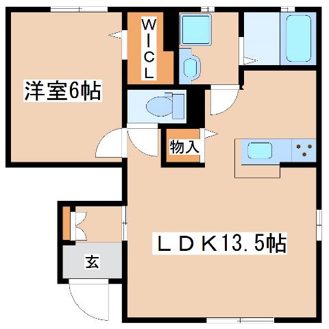 グランディール(1LDK/1階)の間取り写真