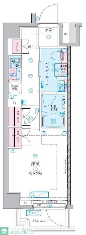 GENOVIA押上II(1K/2階)の間取り写真