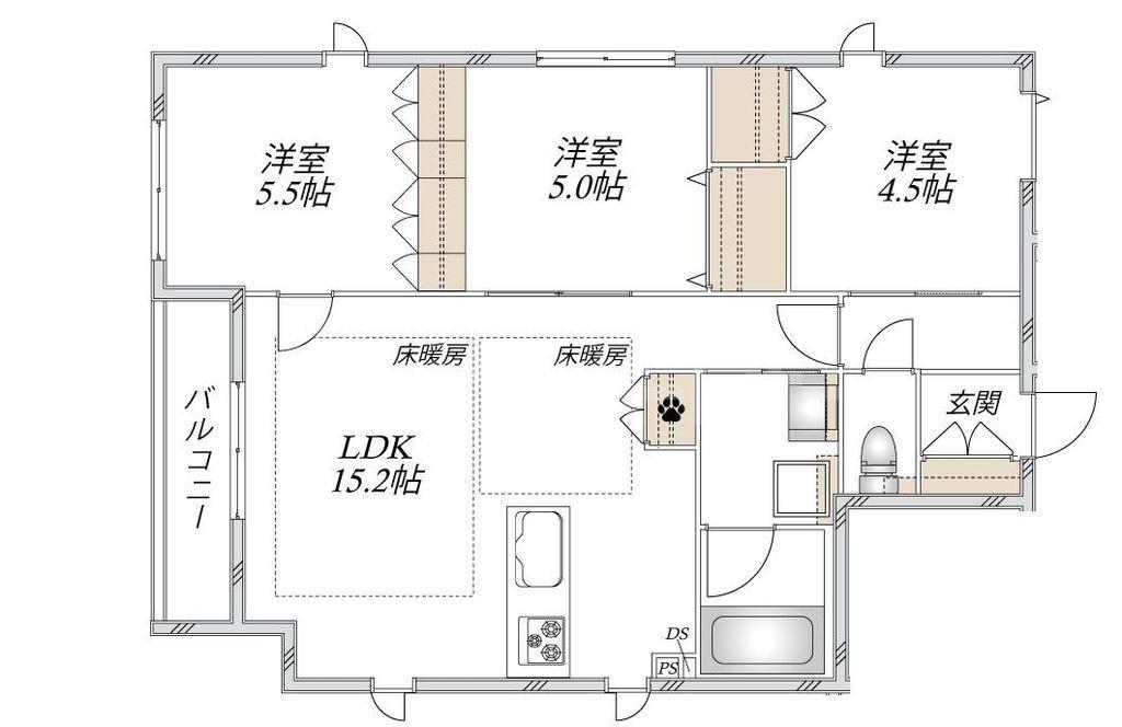 T-MAISON(3LDK/2階)の間取り写真