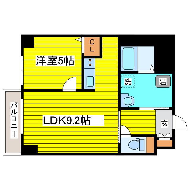 エアリー元町(1LDK/3階)の間取り写真
