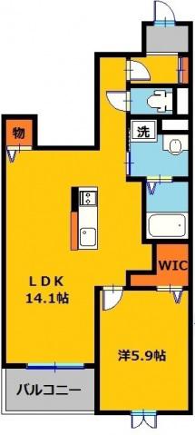 レジデンス大和II(1LDK/1階)の間取り写真