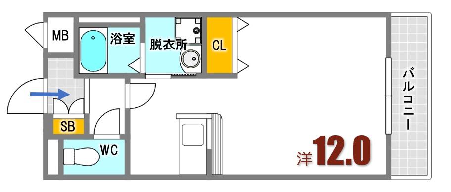 ルピナスクレストSAKA(ワンルーム/3階)の間取り写真