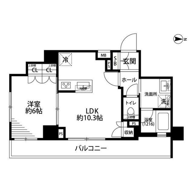 プレール・ドゥーク世田谷代田(1LDK/9階)の間取り写真