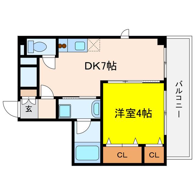GRAND PARC西梅田(1DK/3階)の間取り写真