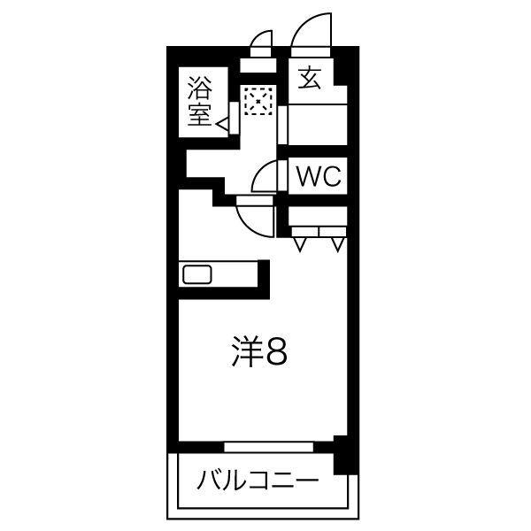 サンパレス植田(ワンルーム/4階)の間取り写真