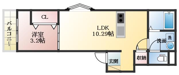 FSTYLE小山(1LDK/3階)の間取り写真