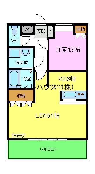 グレイス ヒル・アート(1LDK/2階)の間取り写真