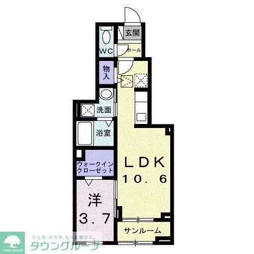 カーサルーチェ(1LDK/1階)の間取り写真