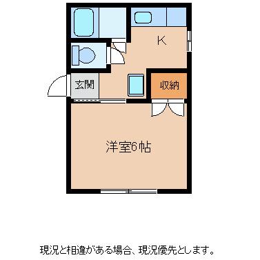 メゾン大門(1K/2階)の間取り写真